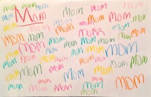 The front of a Mother's Day card my daughter made. She has no idea what an accurate depiction of it really is.